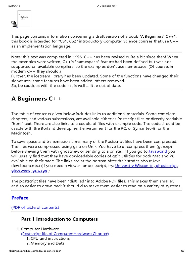 A Beginners C++: Part 1 Introduction To Computers | PDF