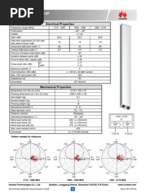 DX-1710-2170 Antenna Specifications | PDF | Decibel | Wireless