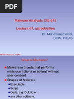 Malware Analysis CIS-672: Lecture 01: Introduction