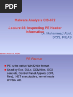 Malware Analysis CIS-672: Lecture 03: Inspecting PE Header