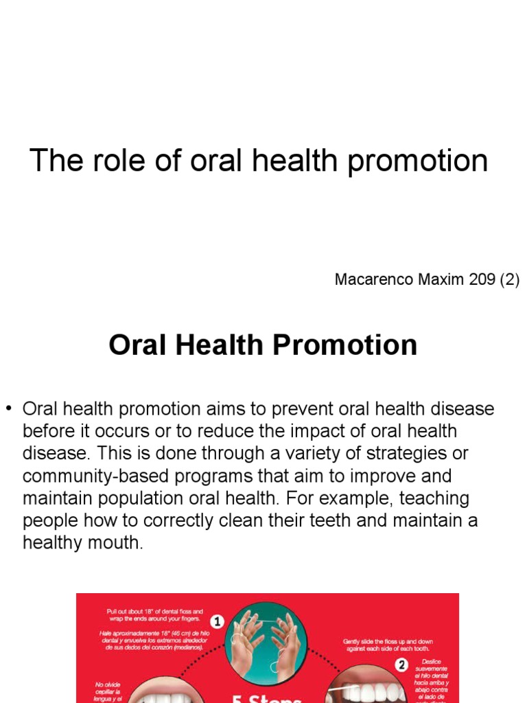 Oral Health Promotion PDF Dentistry Human Tooth