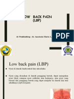 Low Back Pain (LBP) : DR Pembimbing: Dr. Anastasia Maria L, SP.S