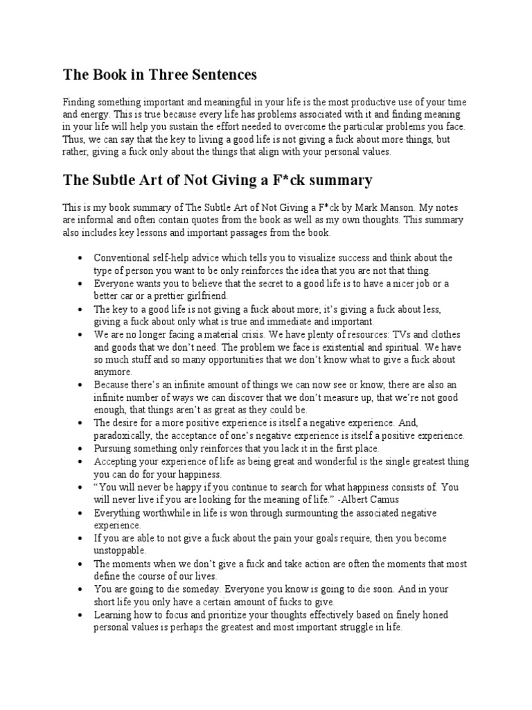 The Book in Three Sentences 1 PDF Happiness Motivation