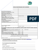 Traveller Details: Traveller Health Questionnaire-Entry Screening