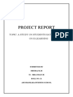 Project Report: Topic: A Study On Students Satisfaction On E-Learning