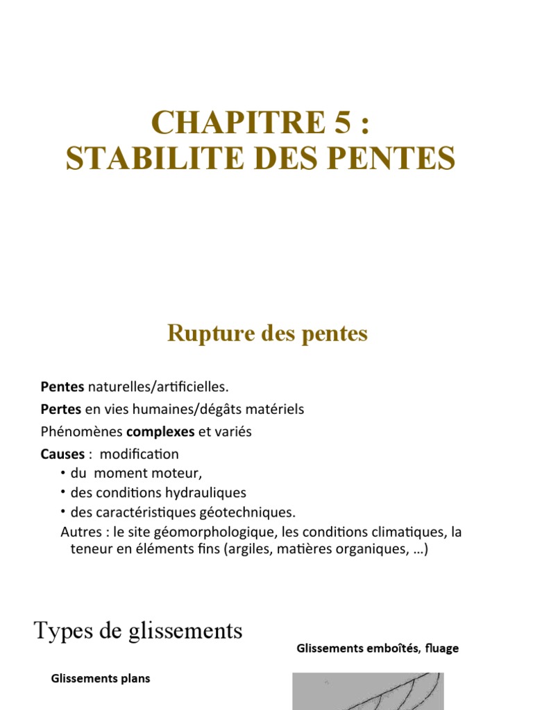 Analyse de la stabilité des pentes | PDF | Mécanique des sols ...