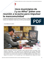 Los veinticinco municipios de “Valladolid y su Alfoz” piden una reunión a la Junta para impulsar la mancomunidad _ Portal Web del Ayuntamiento de Valladolid