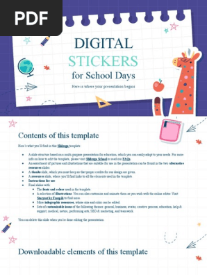 Digital Stickers for School Days by Slidesgo