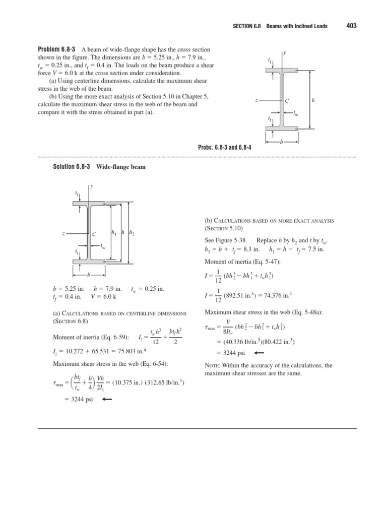 Mechanics of Materials Chap 06-03 | PDF | Beam (Structure) | Shear Stress