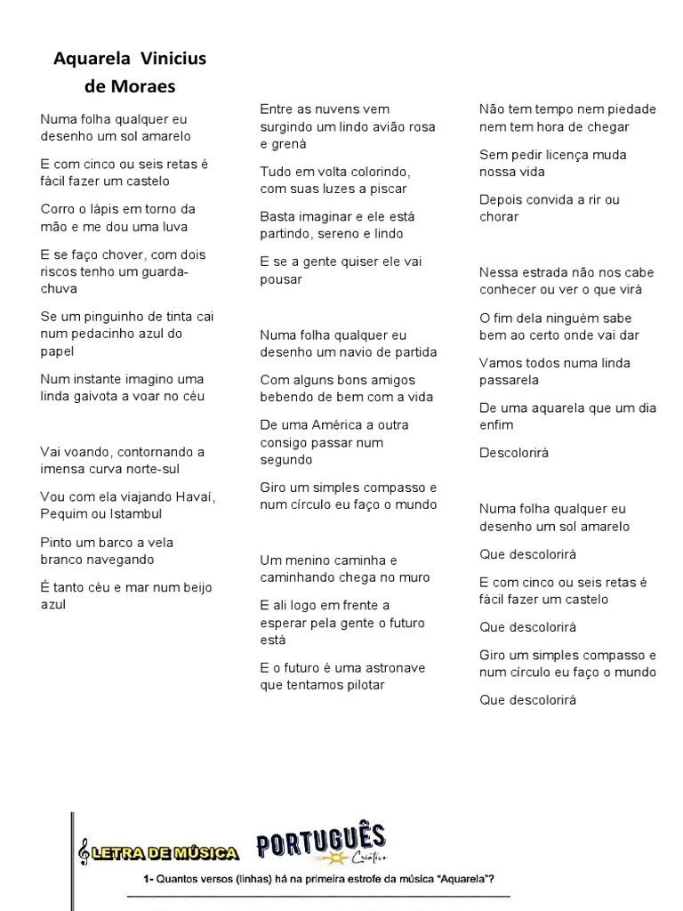 Aquarela Vinicius De Moraes Pdf Céu Pinturas