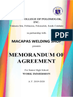 Macapas Welding Shop: Memorandum of Agreement