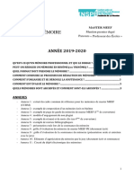 Cadrage Memoire M2 MEEF 1er Degre 2019-2020