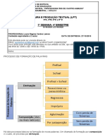 Formação de palavras por composição e derivação