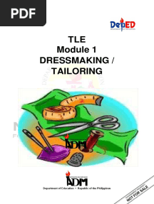 TLE Dressmaking / Tailoring: Department of Education - Republic of The Philippines