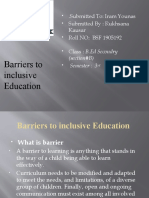 Barriers To Inclusive Education