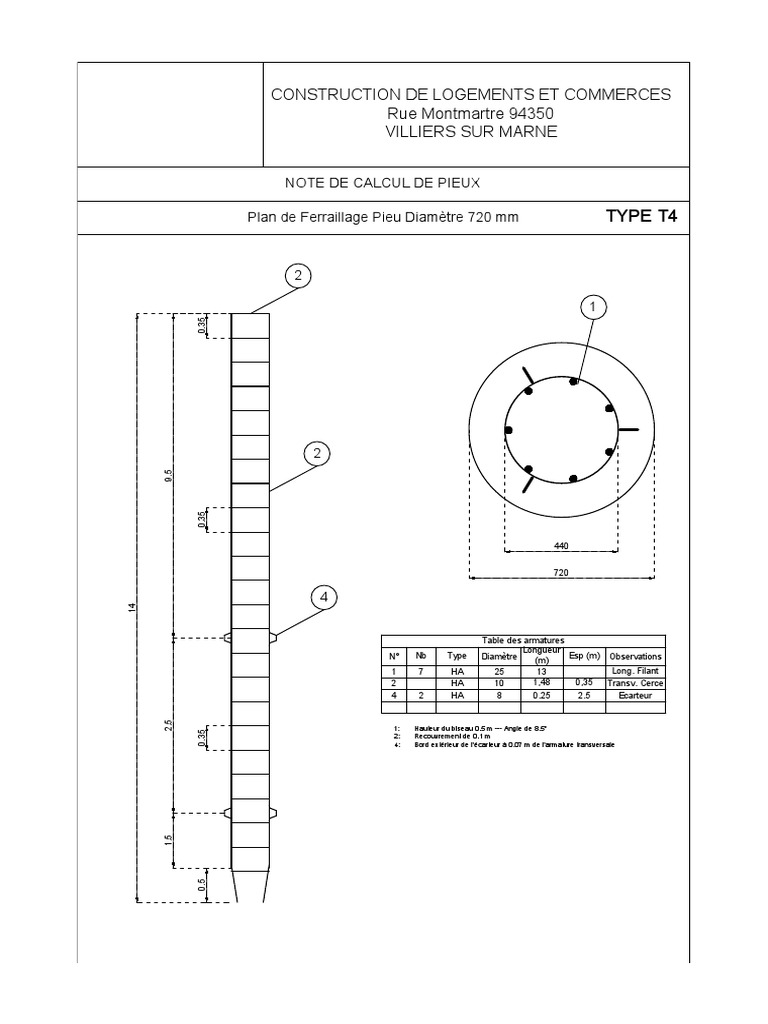 Ferraillage Pieu Grue Pdf Technologie Et Ingénierie