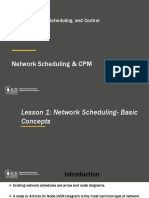 Network Scheduling & CPM: Project Planning, Scheduling, and Control