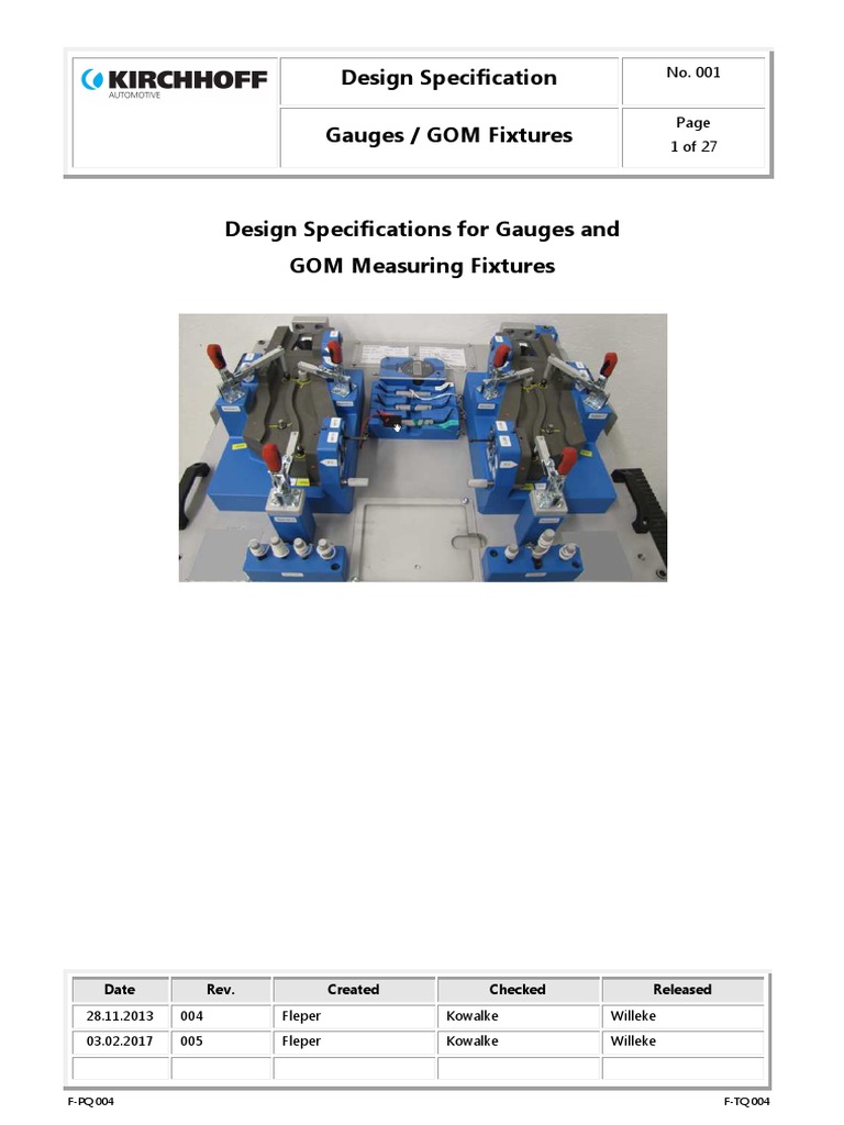 Design Specification For Gauges Revision 005 PDF Engineering