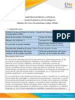 Syllabus  del curso Psicofisilogía