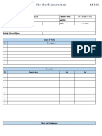 Site Work Instruction Template