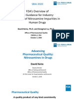 FDA's Overview of The Guidance For Industry: Control of Nitrosamine Impurities in Human Drugs