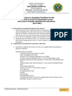 Instructions To Hospitals/Facilities For The Referral of Covid-19 Specimens To The San Lazaro Hospital-Subnational Laboratory (SLH-SNL)