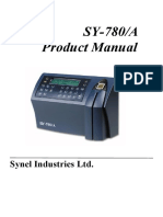 SY-780/A Product Manual: Synel Industries LTD
