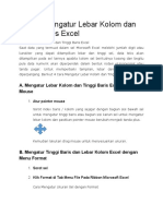 4 Cara Mengatur Lebar Kolom Dan Tinggi Baris Excel