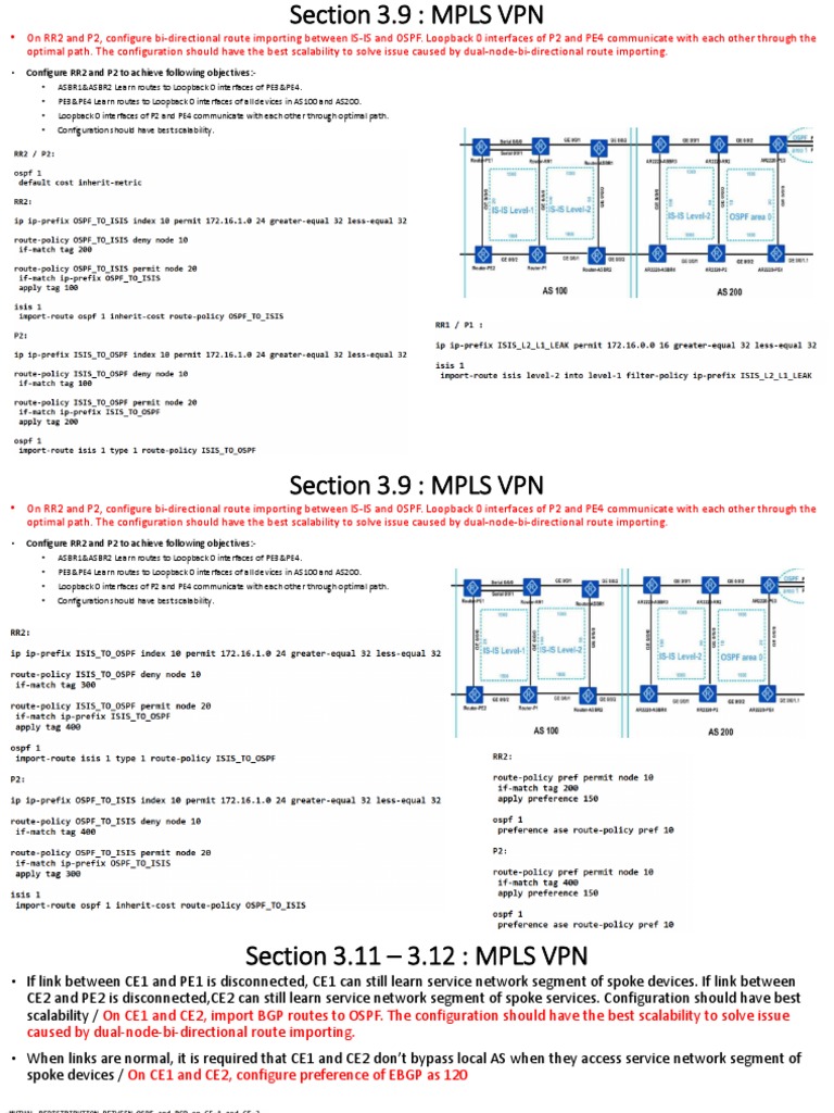 Configure RR2 and P2 To Achieve Following Objectives | PDF ...