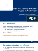 Sound Transit - Capital Cost Estimate Update For Projects in Development - Sound Transit