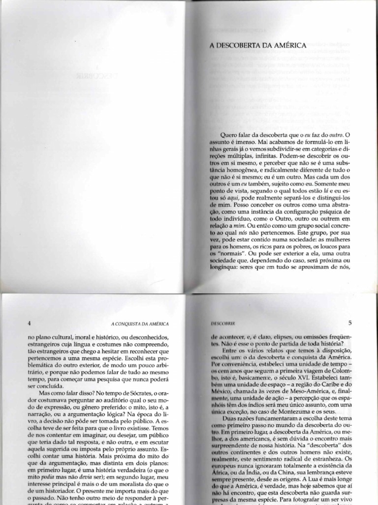 TODOROV, Tzvetan. A Conquista Da America