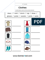 Clothes Worksheets 2