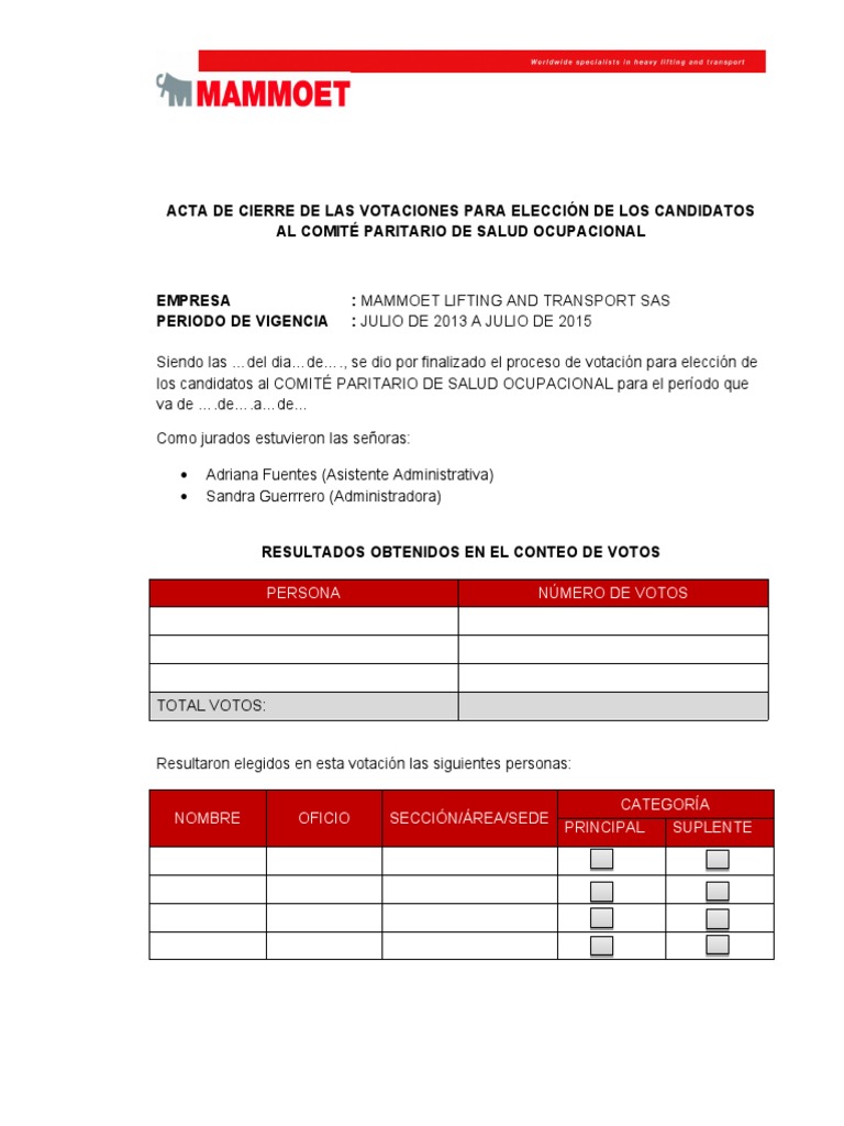 Acta Cierre Elecciones | PDF | Elecciones | Gobierno