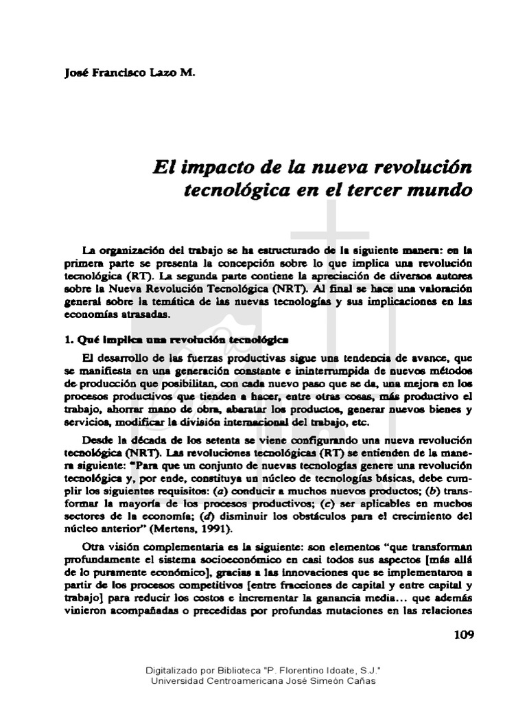 El Impacto de La Nueva Revolución Tecnológica en El Tercer Mundo | PDF ...