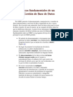 Características Fundamentales de Un Sistema de Gestión de Base de Datos (SGBD)