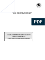 Demande de Propositions Type Modèle de Lettre D Invitation Aux Consultants Le Prix N'est Pas Un Facteur de Sélection - Janvier 1997