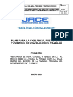 Plan para La Vigilancia, Prevención y Control de Covid-19 en El Trabajo-Tinguiña