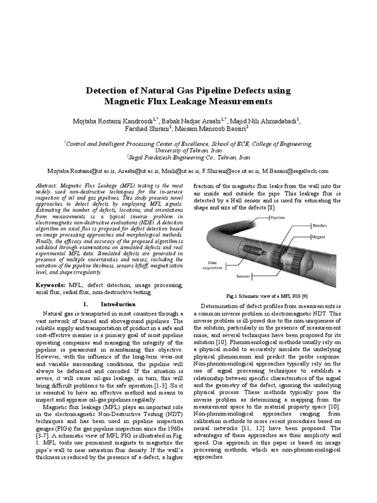 Detection of Natural Gas Pipeline Defects Using Magnetic Flux Leakage ...