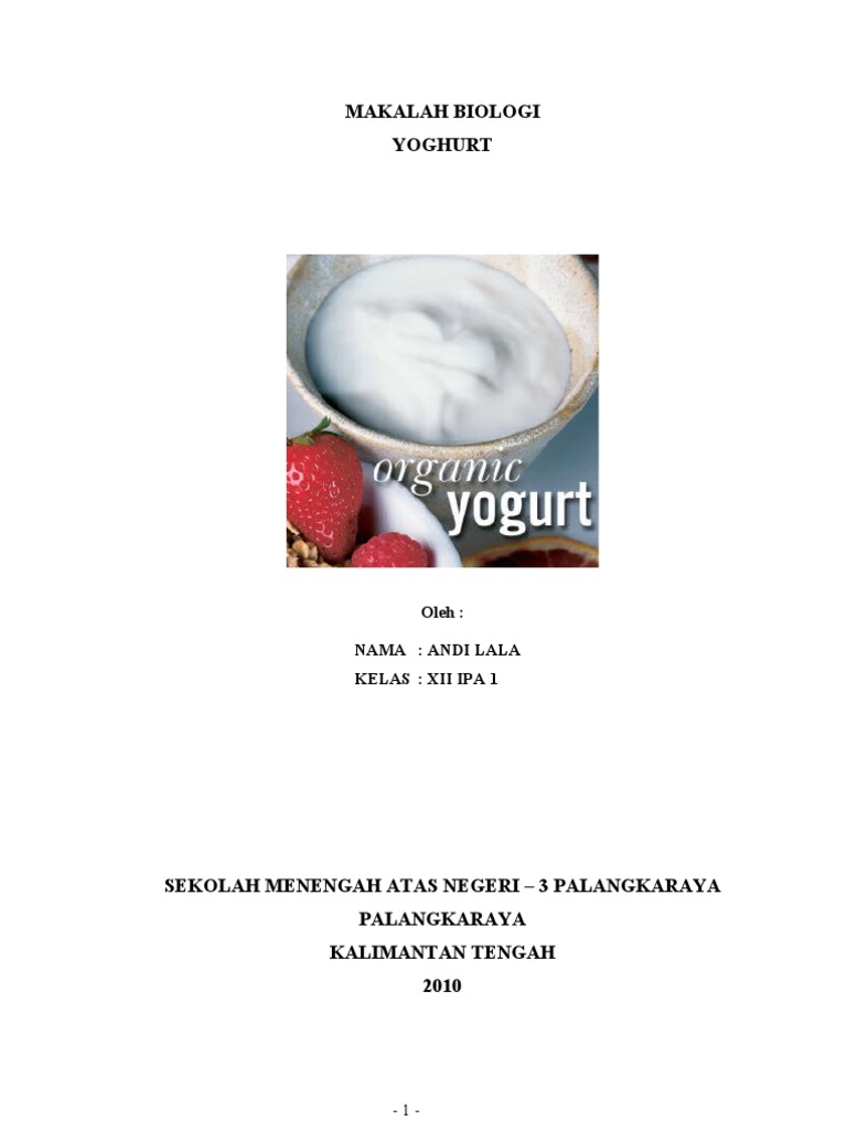 Makalah Biologi Tentang Yoghurt 3