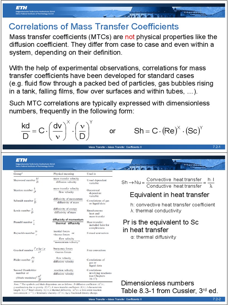 Mass Transfer Coefficients Correlations | PDF | Heat Transfer ...