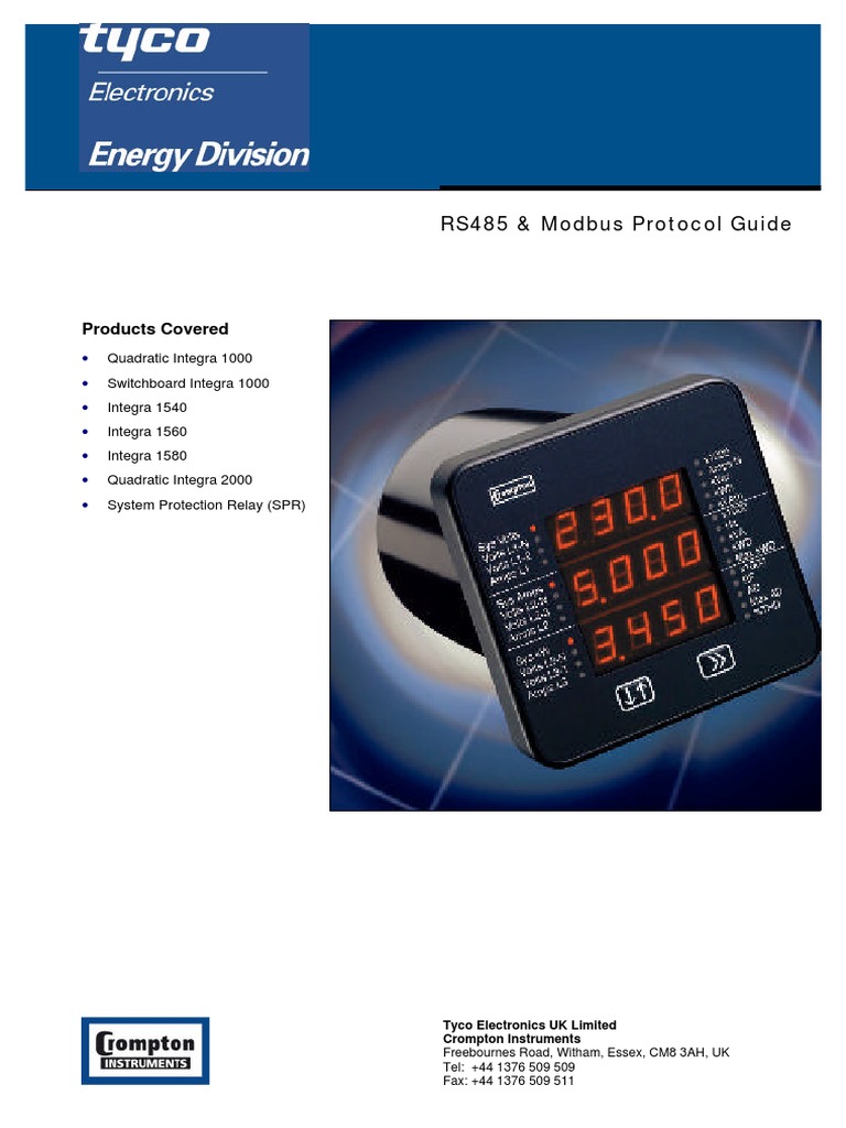 RS485 & Modbus Protocol Guide: Products Covered | PDF | Computer ...