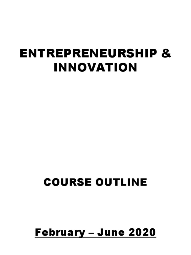 Enterprise Development Course Outline Revised 2017 | PDF | Lecture