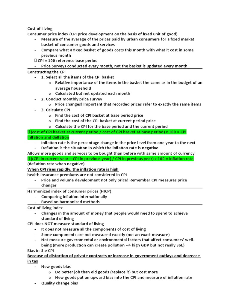 Chapter 2 Cost of Living | PDF | Consumer Price Index | Personal ...