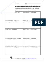 Calculating Simple Interest Homework Sheet 2: Name - Date