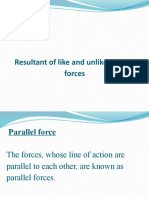 Resultant of Like and Unlike Parallel Forces