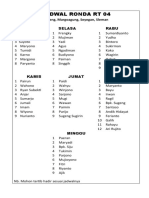 Jadwal Ronda RT 04 Beteng