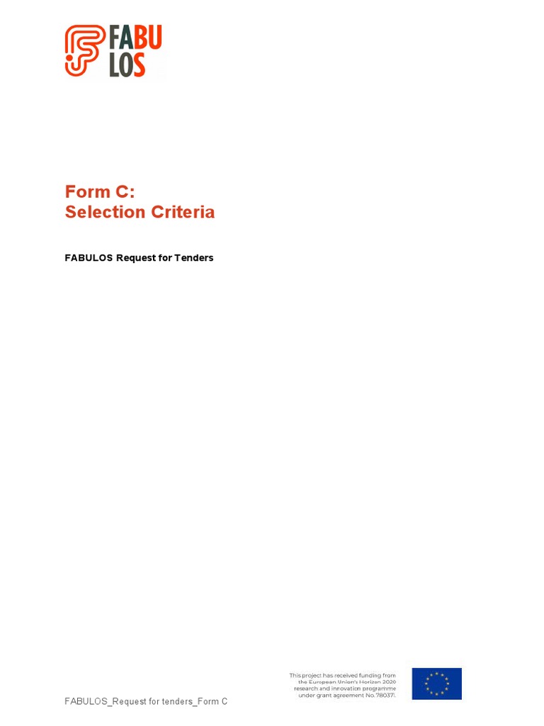 Form C Selection Criteria | PDF