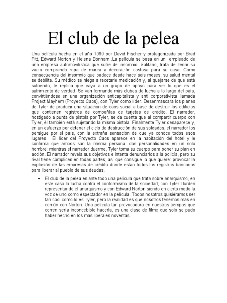 El Club de La Pelea. PDF
