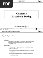 2.2 Hyphothesis Testing (Continuous)