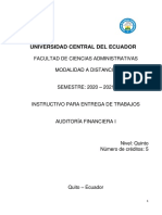 Auditoría financiera I: Instructivo para entrega de trabajos